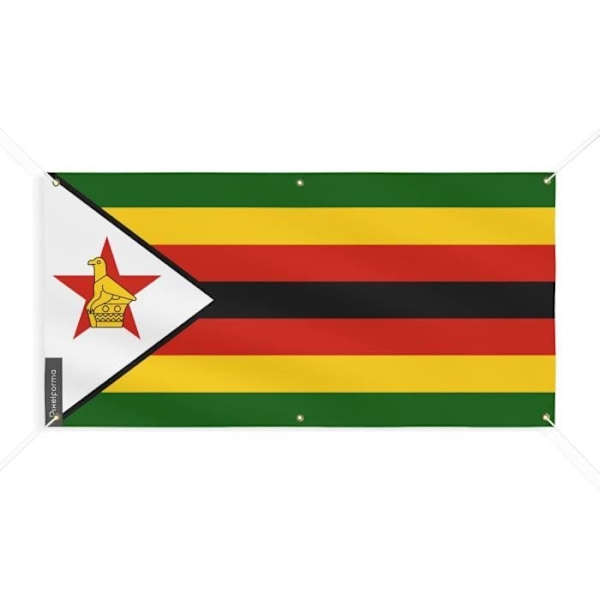 Zimbabwe Flag Banner 6 öljetter 40x80cm i polyester