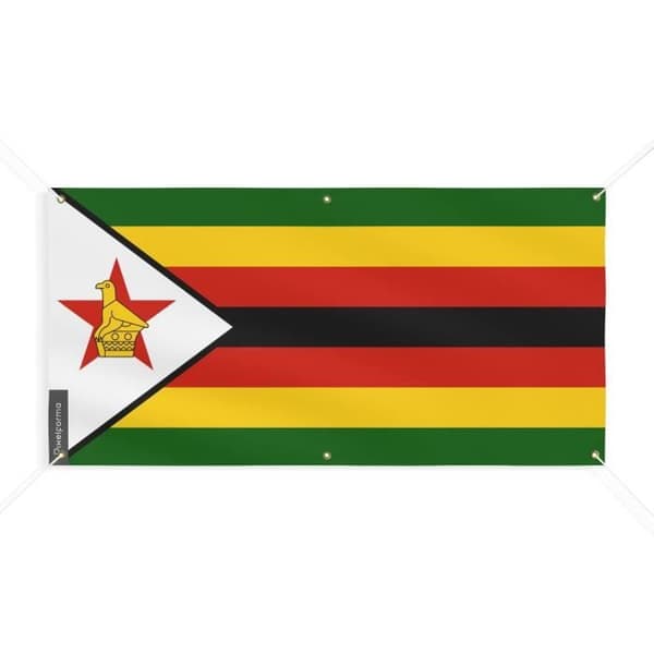 Zimbabwen lippubanneri 6 silmukkaa 40x80cm polyesteriä