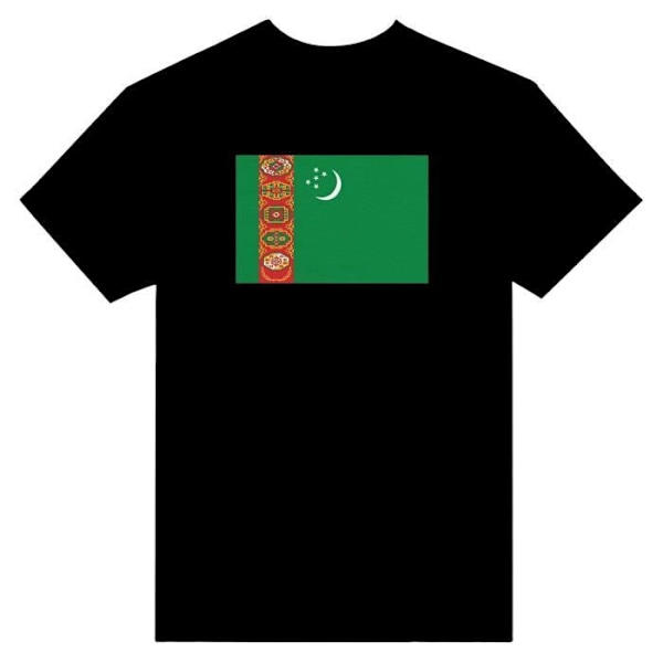 Turkmenistan Flag T-paita mustana Svart M