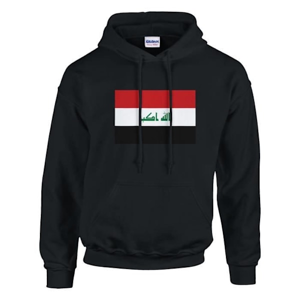 Iraq Flag -huppari mustana Svart M