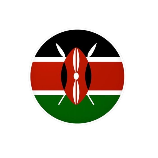 Runt klistermärke Kenyas flagga 4 cm i 1000 bitar