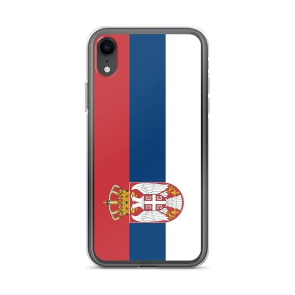 Skydd för iPhone - PIXELFORMA - iPhone XR - Serbisk flagga - Mjuk silikon - Fullständigt skydd Röd, blå, vit