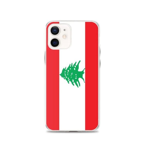 iPhone cover - PIXELFORMA - iPhone 12 - Liban Flag - Blødt silicone - Letvægtsdesign röd vit