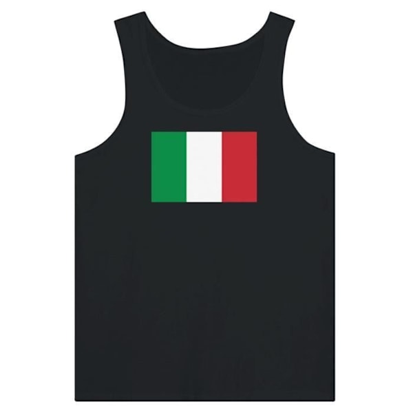 Italien Flag Tank Top i Sort Svart XXL