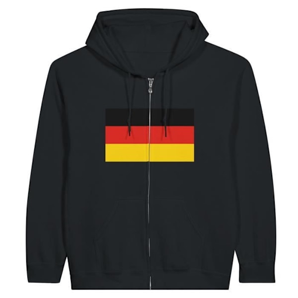 Germany Flag Zip Hoodie i Svart Svart XL