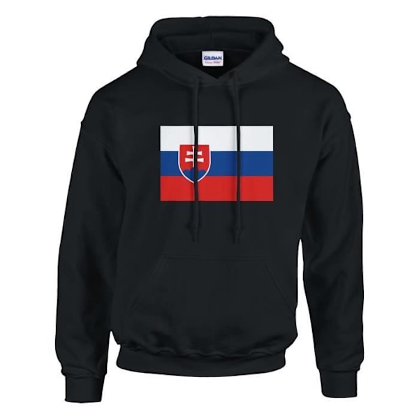 Slovakien Flag Hoodie i Svart Svart XXXXXL