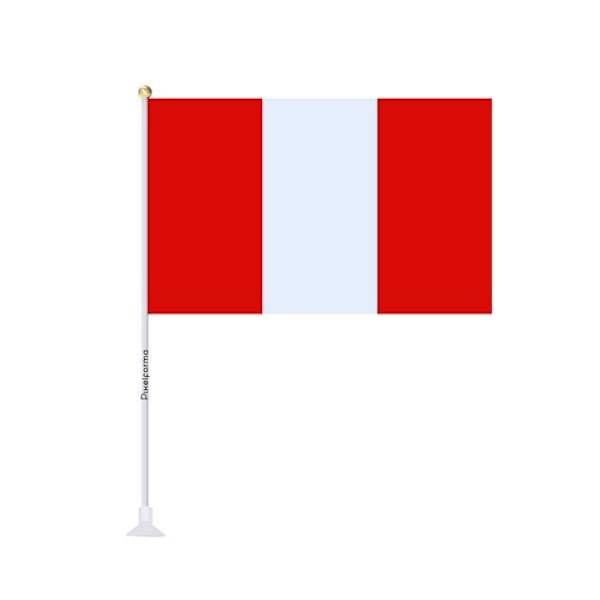 Miniflag sugekop Flag of Peru 14x21cm i 1 stk