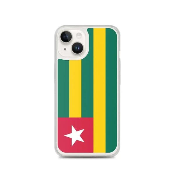 Coque til iPhone - PIXELFORMA - iPhone 14 - Togos flag - Blødt silikone - Letvægtsdesign Grön