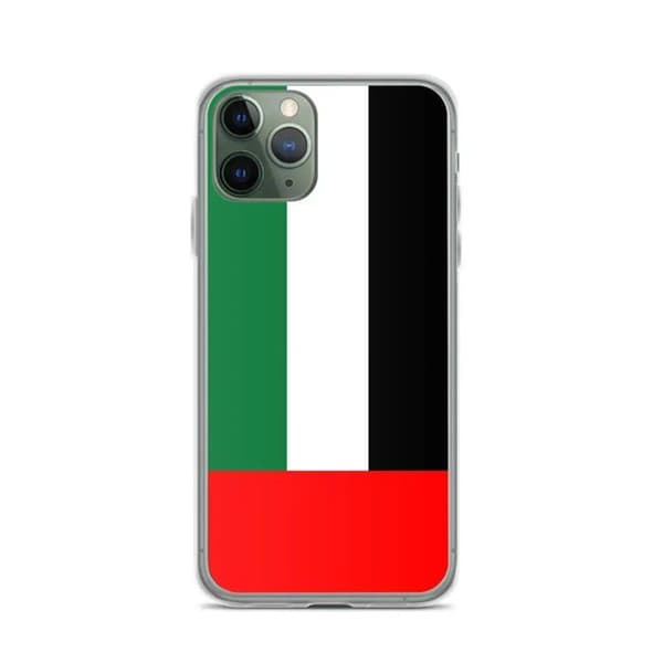 iPhone Case - Multifarvet - Flag UAE - Blød - Silikone - Vertikal Flerfärgad