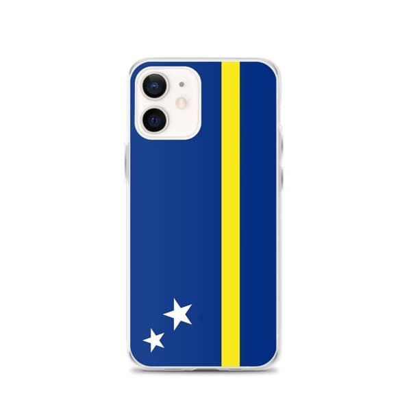 Coque til iPhone - Curaçao Flag - iPhone 12 - Blødt silikon - Tyndt og let design - Fuld beskyttelse Blå