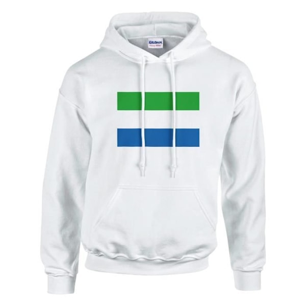 Sierra Leone Flag Hoodie i Vit Vit XL