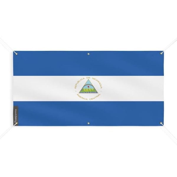 Nicaragua Flag Banner 6 Øjer 150x300cm i polyester