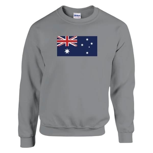 Sweatshirt - PIXELFORMA - Australia Flag - Grå - Långa ärmar - Klassisk krage Grå M