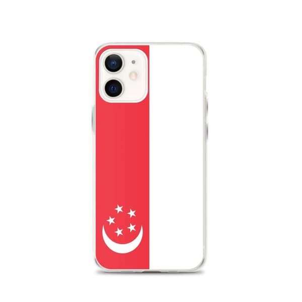 Coque - PIXELFORMA - iPhone 12 - Drapeau de singe - Full protection - Flexible Singapores flagga