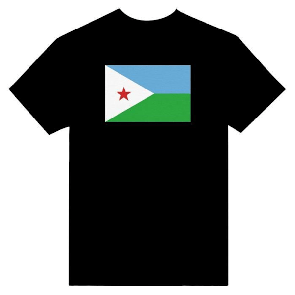 Djibouti Flag T-paita mustana Svart M