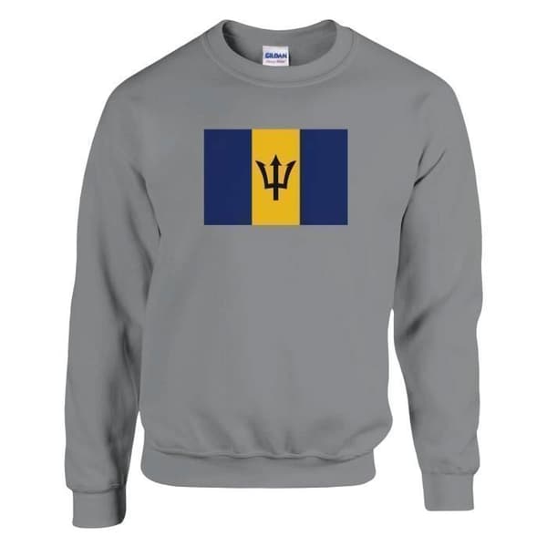 Sweatshirt - PIXELFORMA - Barbados Flag - Grå - Lange ærmer - Unisex Grå S