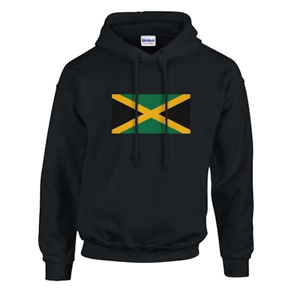 Jamaica Flag hættetrøje i sort Svart XXXXL