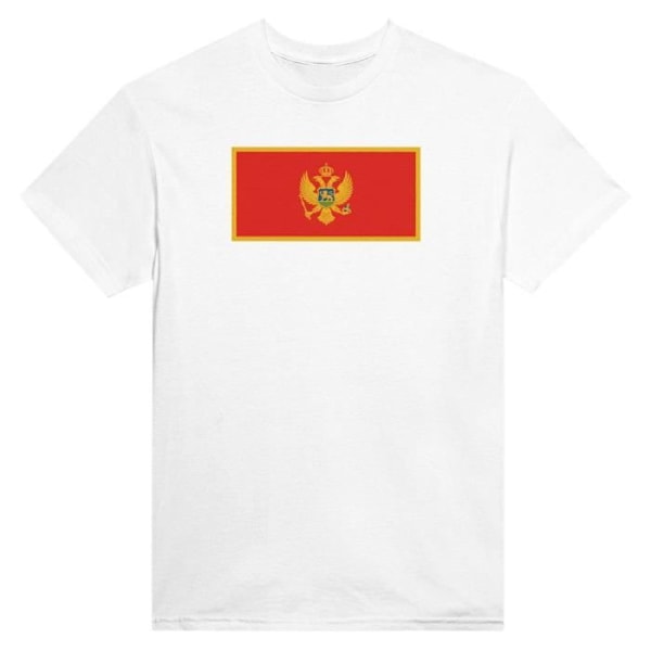 Montenegro flagga T-shirt i vit färg Vit jag