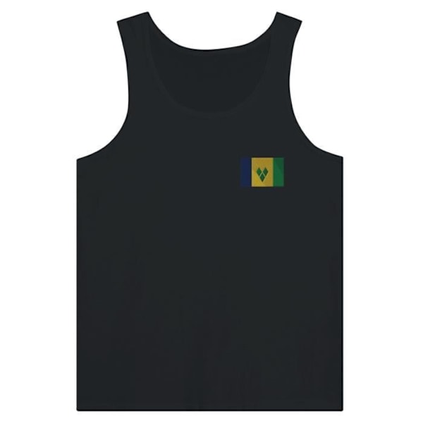 Tank Top -lippu Saint Vincentin ja Grenadiinien kirjonta mustana Svart S