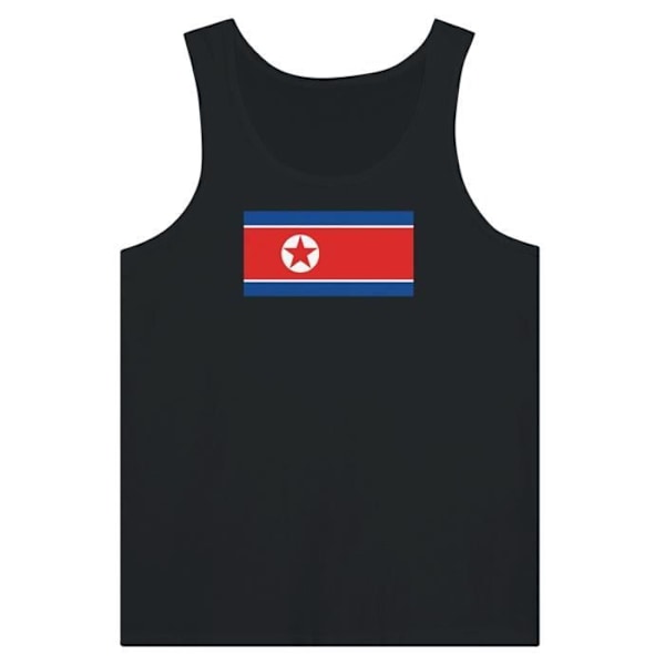 Nordkorea Flag Tank Top i Sort Svart XL