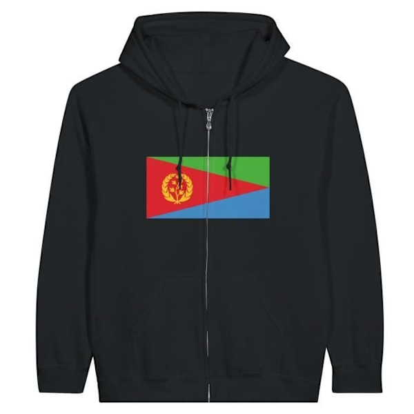 Eritrea Flag Hættetrøje med lynlås i sort Svart S