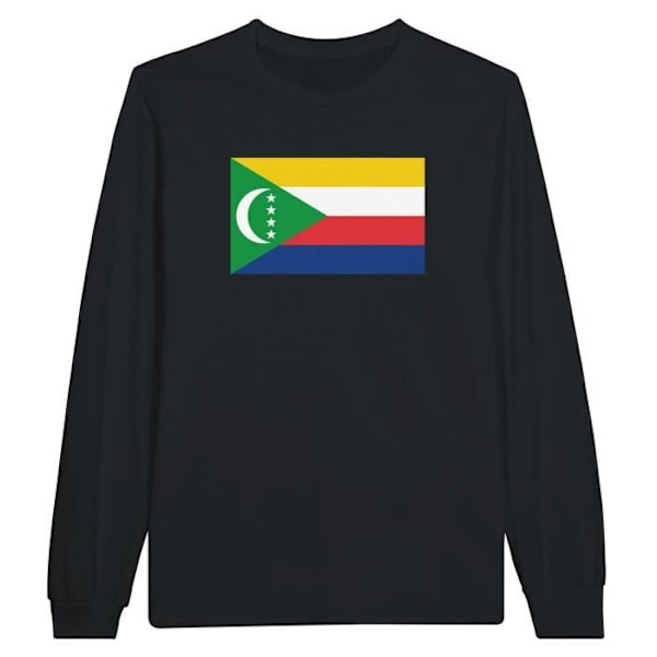 Comoros Flag Langærmet T-shirt i sort Svart XXXL