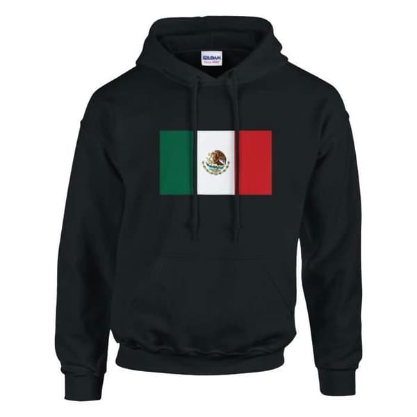Hættetrøje - PIXELFORMA - Mexicos flag - Sort - Øko-venlig - Bomuld-Polyester Svart XXL