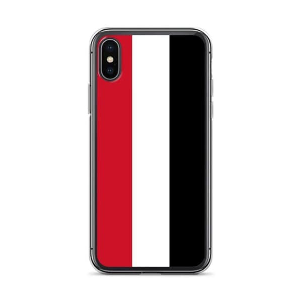 Coque til iPhone - PIXELFORMA - iPhone XS - Yemen Flag - Blødt silicone - Let design Grön, vit, röd