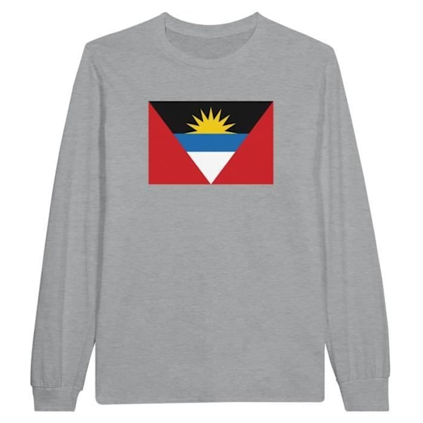 Antigua and Barbuda Flag pitkähihainen t-paita harmaa Grå XXXL