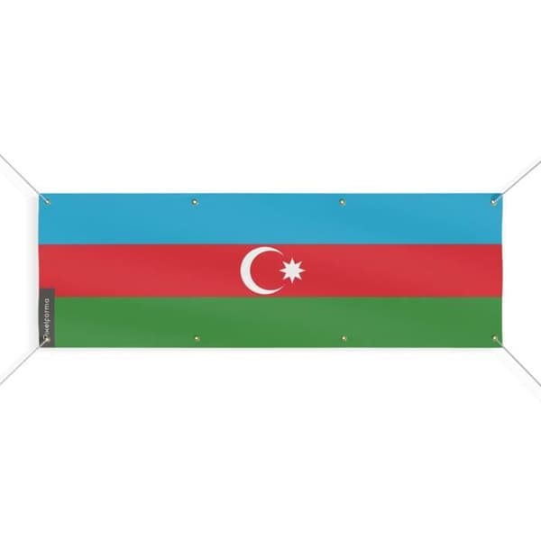 Aserbajdsjan Flagbanner 8 Øjer 120x360 cm