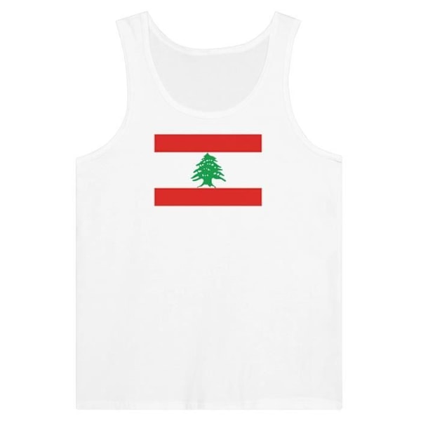 Libanon Flag Tank Top i hvid Vit XS