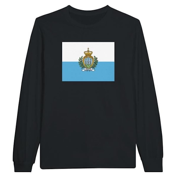 San Marino Flag Långärmad T-shirt i Svart Svart S