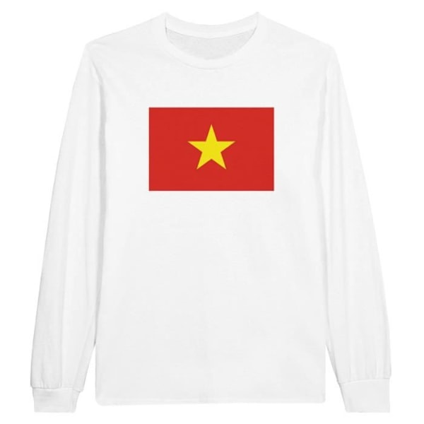 Vietnam Flag pitkähihainen T-paita valkoinen Vit S