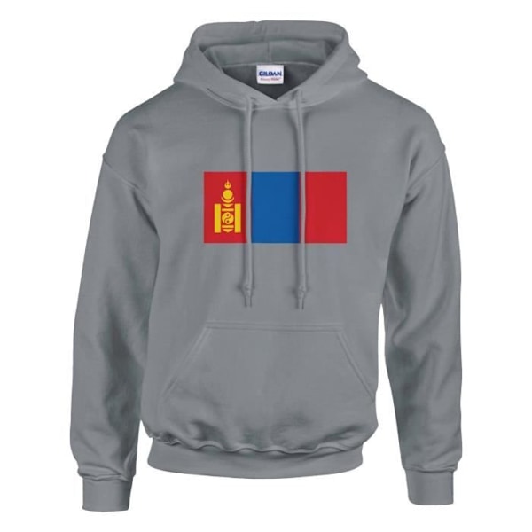 Mongolia Flag hættetrøje i grå Grå XXXXXL