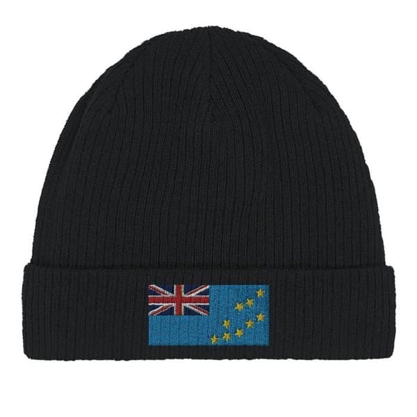 Bonnet Drapeau Tuvalu i svart Svart