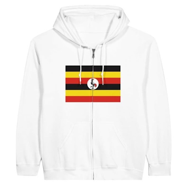 Valkoinen Uganda Flag vetoketjuhuppari Vit XXXL