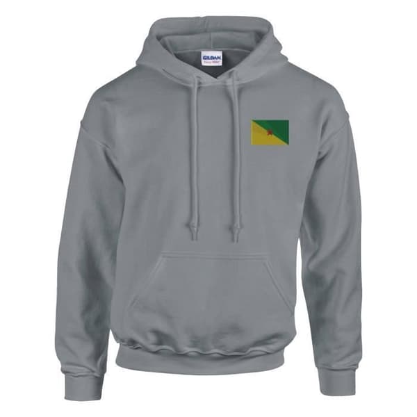 Hættetrøje - PIXELFORMA - Guyanask flag - Grå - Bomuld og polyester - Bæredygtig komfort Grå XXL