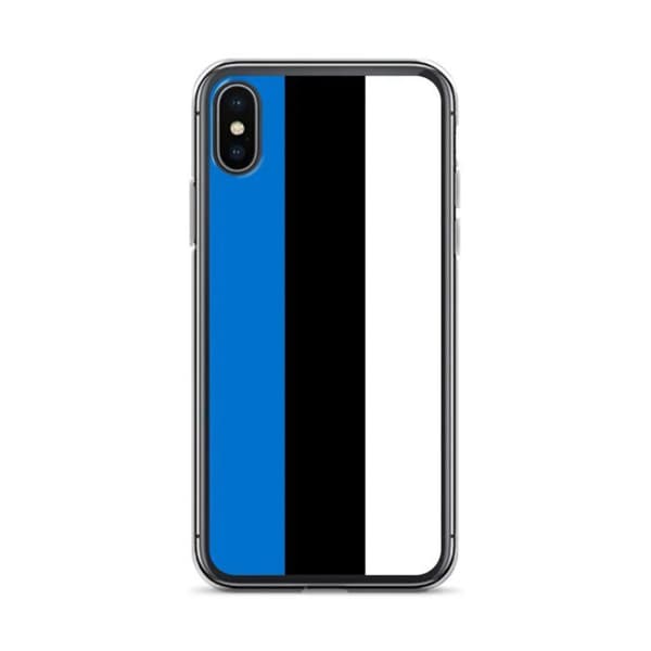 Cover til iPhone - PIXELFORMA - iPhone XS - Estisk flag - Blødt silikone - Letvægtsdesign Blå, svart, vit
