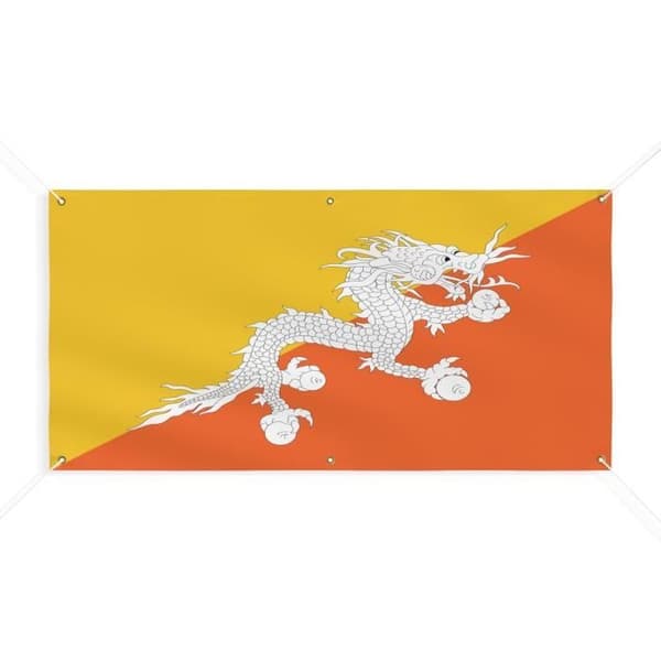 Bhutanin lippubanneri 6 silmukkaa 200x400cm polyesteriä