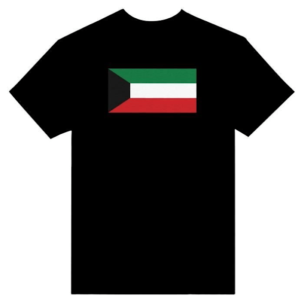 Kuwait Flag T-shirt i svart färg Svart XL