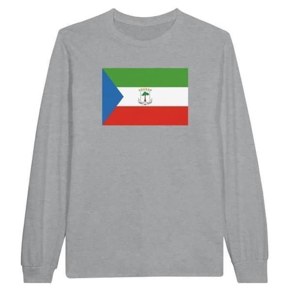 Ækvatorialguinea Flag Langærmet T-shirt i grå Grå M