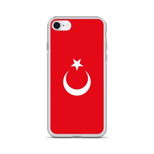 iPhone Case - Multifarvet - Tyrkisk Flag - Blød - Silikone - Vertikal Model Flerfärgad