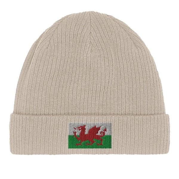Bonnet Drapeau Wales i Beige Beige