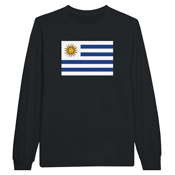 Uruguay Flag Langærmet T-Shirt i Sort Svart S