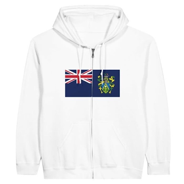 Pitcairn Islands Flag vetoketjullinen huppari valkoinen Vit XXL