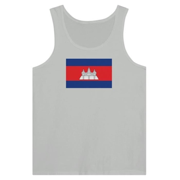 Cambodia Flag Tank Top harmaa Grå XL