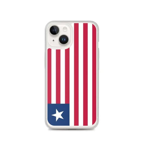 Coque til iPhone - PIXELFORMA - iPhone 14 - Liberia Flag - Blødt silicone - Let design Flerfärgad