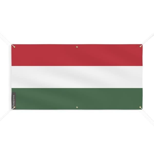 Ungern flaggbanner 6 öljetter 40x80cm i polyester
