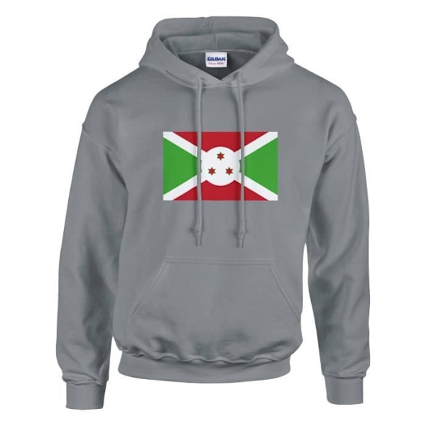 Burundi Flag -huppari harmaalla Grå XXXL