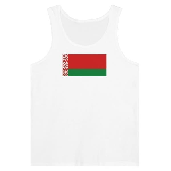Belarus Flag Tank Top i hvid Vit XXL
